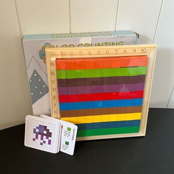 Color Counting Building Blocks Children Ages 3 & Up Learning Pre School Toy New - Picture 4 of 5